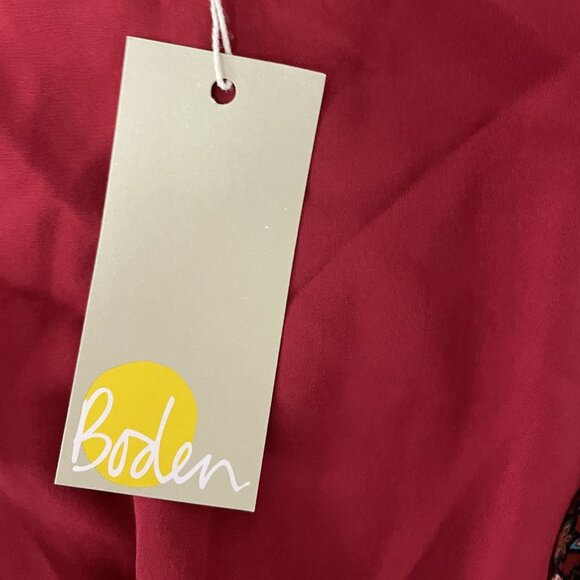 Boden Womens Becky Midi Wrap Dress UK 18R US 14R Red Paisley Floral D0041 NWT - Picture 6 of 14